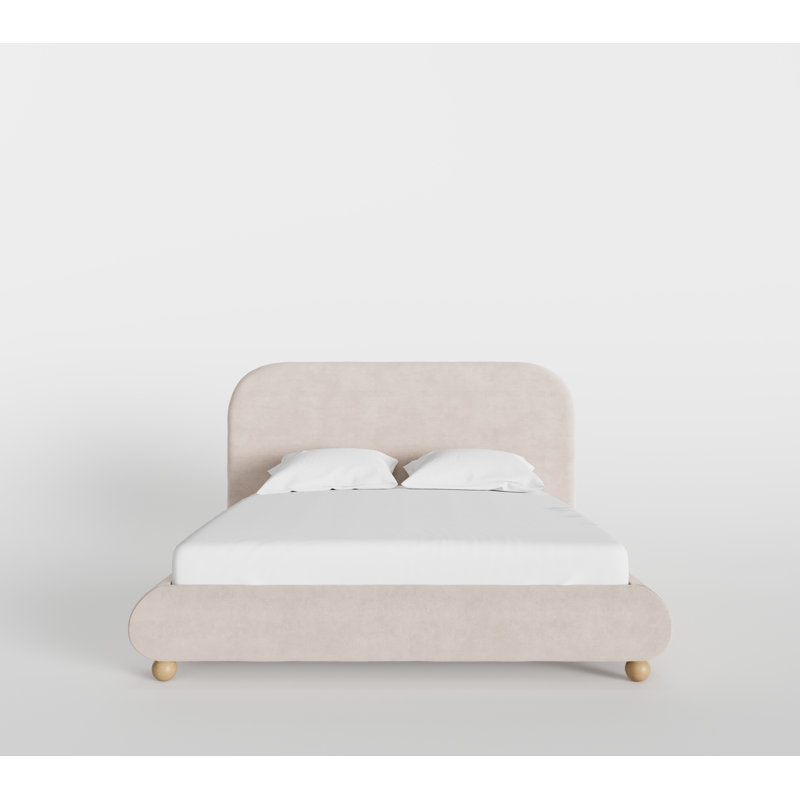 Lit tapissier Burdge, Brun clair, Grand lit