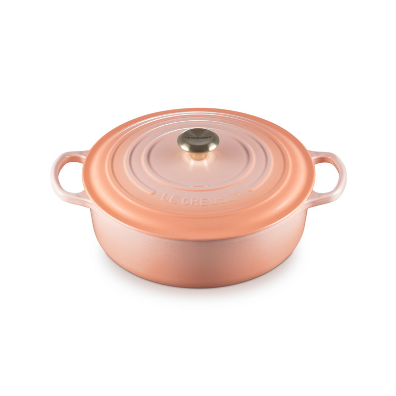 Le Creuset Enameled Cast Iron Signature Round Wide Dutch Oven, 6.75 Qt., Peche