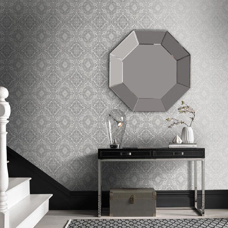 Designer Pleasure Dome Adriatic Metallic Finish Wallpaper, Grey
