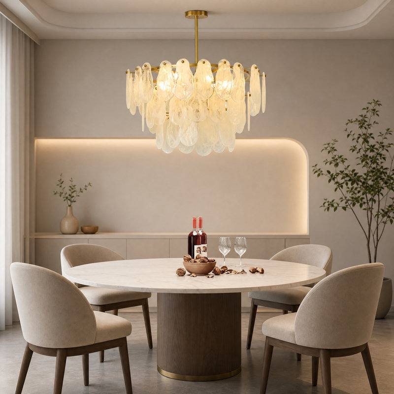 Cloude Modern 8-Light 3-Tier Unique Statement Cloud Glass Chandelier with Adjustable Hanging Rod Includes 8 G9 Bulbs Works with Dimmer Switch Hardwired Metal and Glass for Living Dining Bedroom