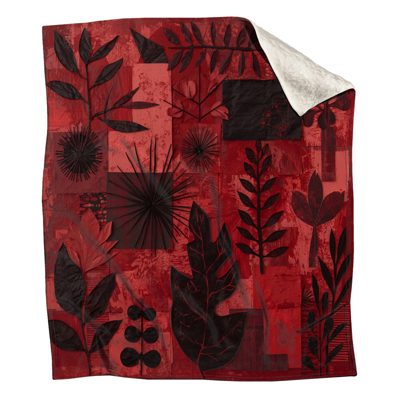 Couvertures rouges et noires, L 50 po x H 60 po