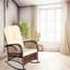 Chaise berçante d'extérieur en osier à assise large (sans la table)-1071126820