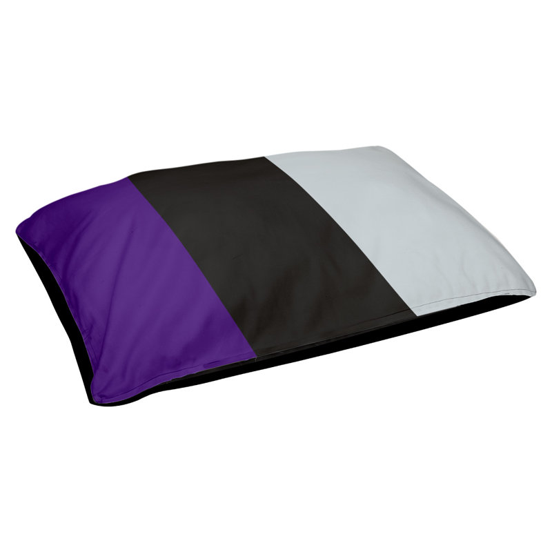 Coussin Golden State, Moyen (l 28 po x P 18 po x H 9,5 po), Mauve / noir / argent