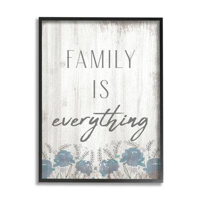 «Family Is Everything Sentiment», fleurs sauvages bleues