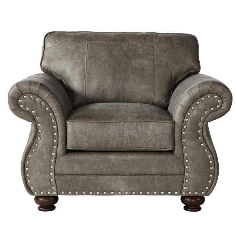 Chaise grise en similicuir avec aspect attrayant