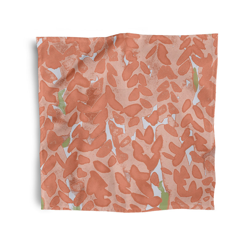 Lonston Polyester Floral Square Napkin, Coral
