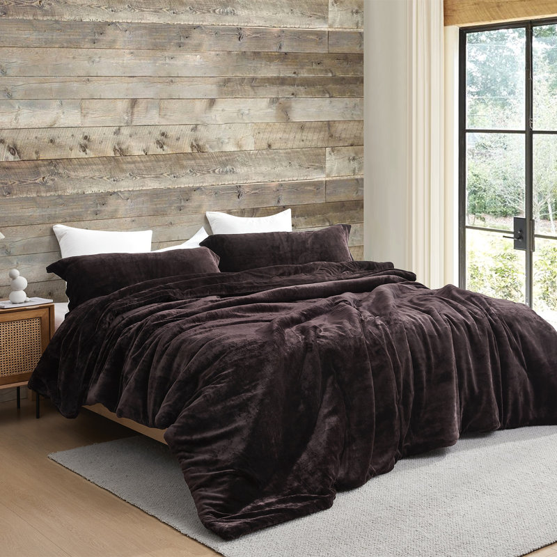 Coma Inducer The Original Plush Dark Chocolate Oversized Comforter Set , Twin Extra Long Comforter + 1 Standard Sham
