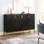 Buffet 59,74 "de luxe noir et or avec rangement et portes géométriques-2091636181