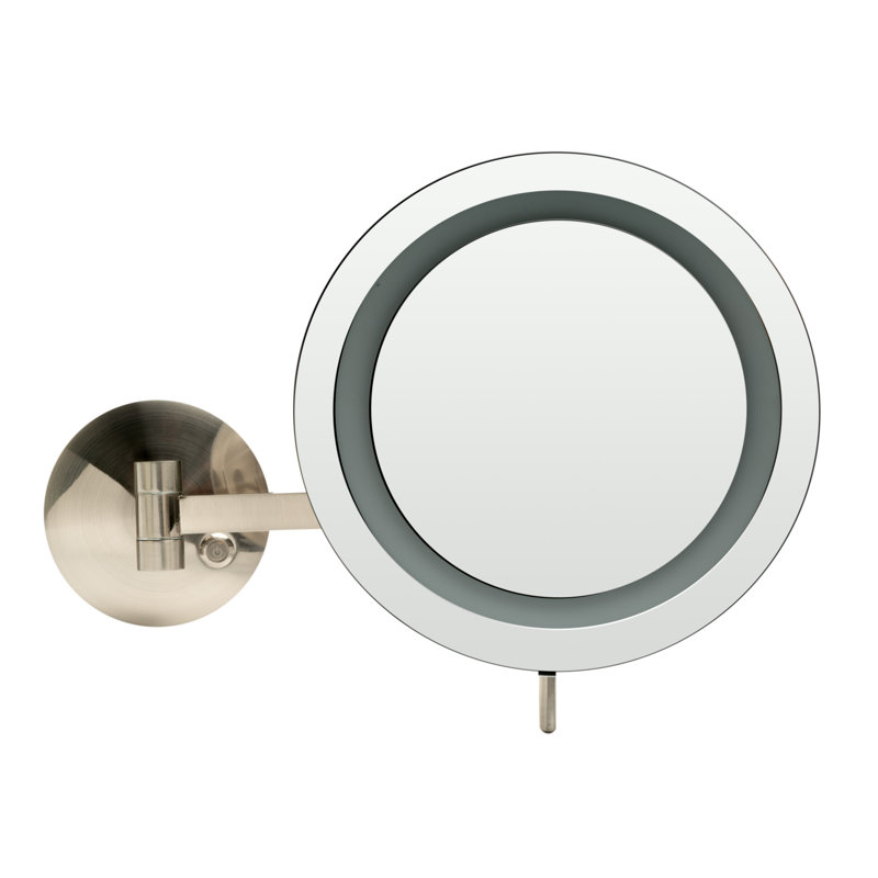 Flat Wall Mirror, Brushed Nickel