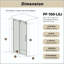 Porte de douche coulissante simple sans cadre 56-60 x 60 - Or brossé, rail tubulaire carré-129878095