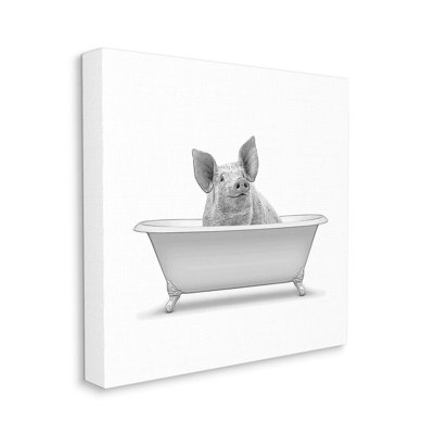 " Smiling Farm Pig Bathroom Tub "