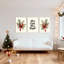 «Christmas Pinecone and Holly», reproduction d'art sur toile tendue sur toile (ensemble de 3)-2039798857