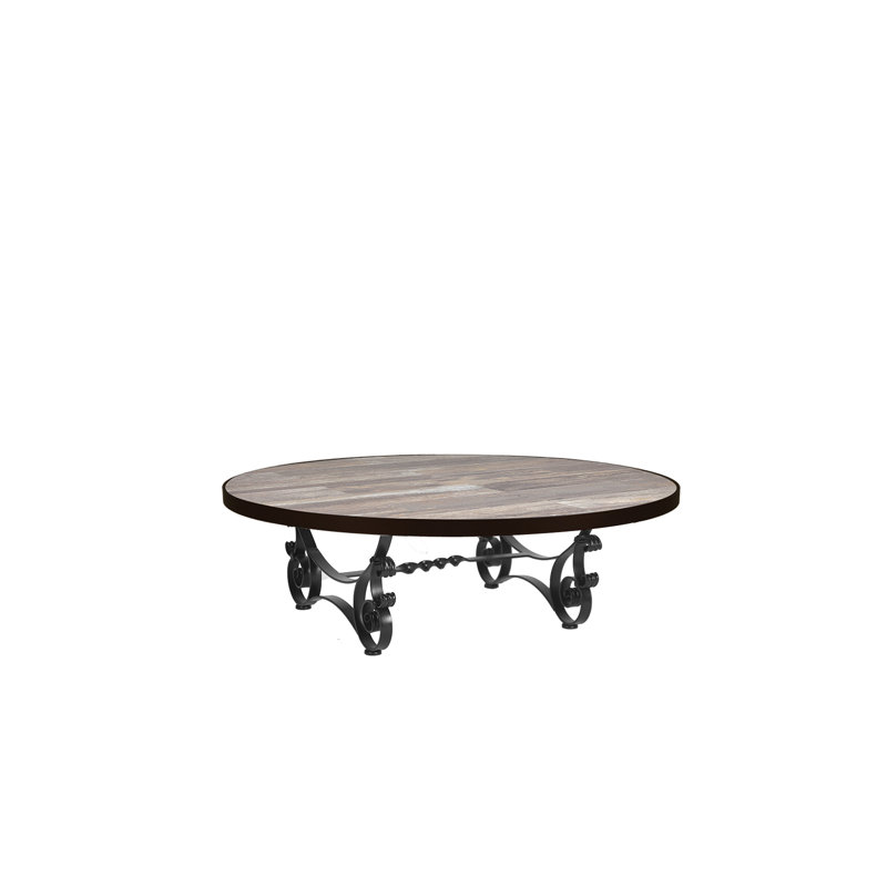 San Cristobal 42" Round Coffee Table, Graphite, Canyon Taupe