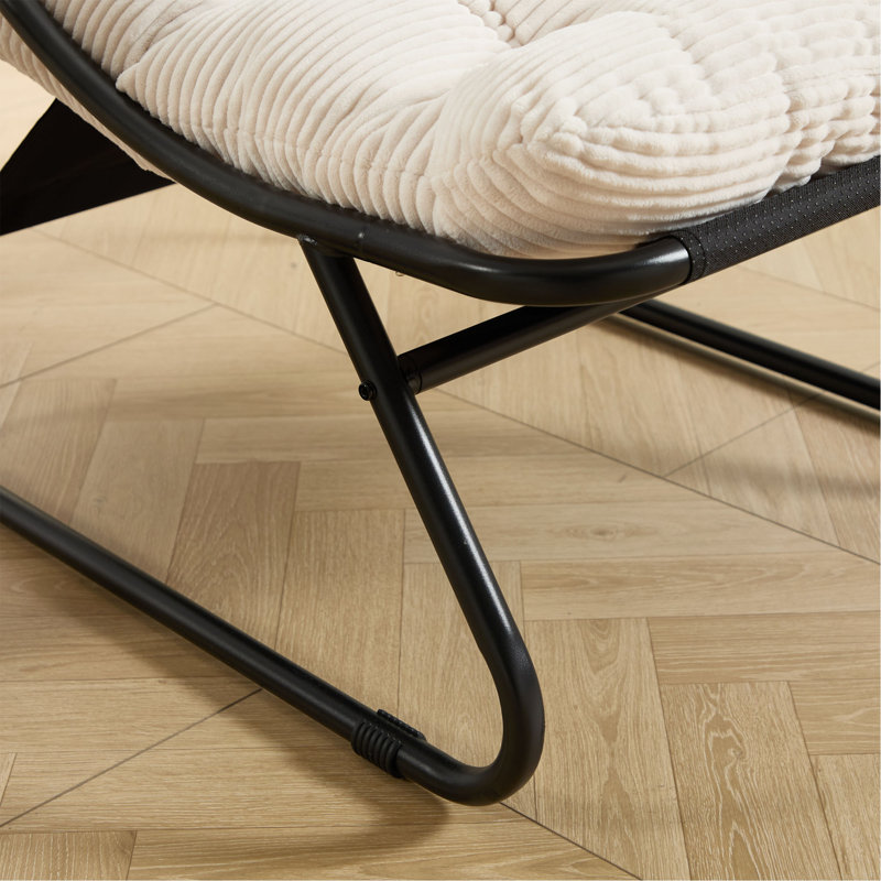 Chaise longue d'extérieur pour patio avec repose-pieds, fauteuil inclinable confortable avec coussin gonflable et repose-pieds