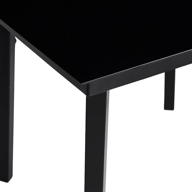 Ensemble repas 5 pièces avec coussins vidaXL, H 29,1 po x l 31,5 po x L 31,5 po, 4, Noir / Noir