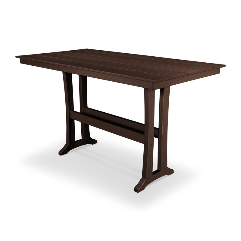 Farmhouse Trestle 37" x 72" Bar Table, Vintage Lantern