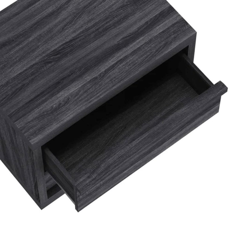 Table de chevet 2 tiroirs Navis, Gris anthracite