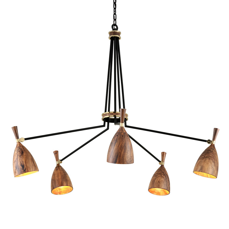 Utopia 5 Light Chandelier, Acacia