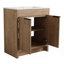 Meuble-lavabo autoportant avec lavabo et 2 portes d'armoire à fermeture en douceur-40814708