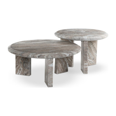 Bryce Nesting Coffee Table-Creamy Taupe Marble Solid