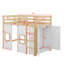 Lit mezzanine simple en bois Jasibe avec garde-robe de rangement intégré et 2 fenêtres-21765891