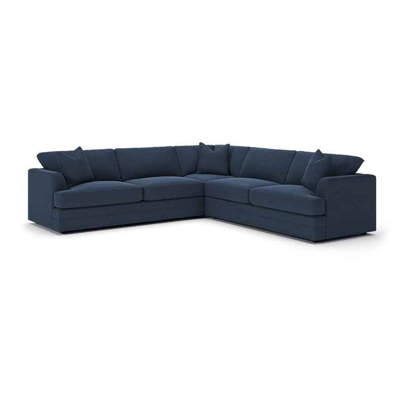 Canapé modulaire 3 pièces Edan, Natté bleu marine Drusky Sustain®