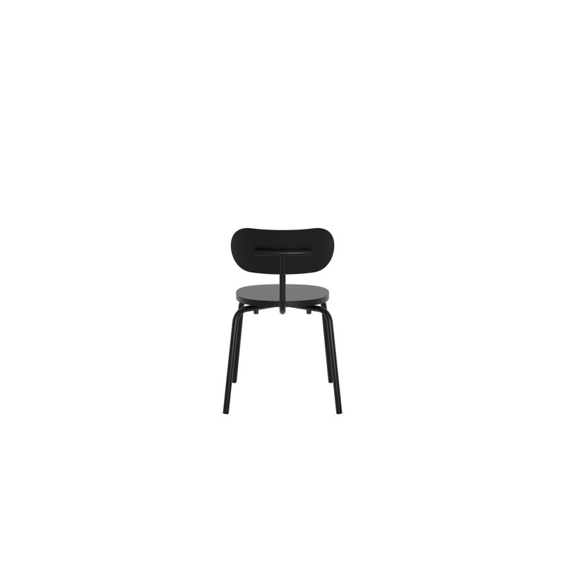 Kahmiah 18.1'' H Metal Stacking Side Chair, Black