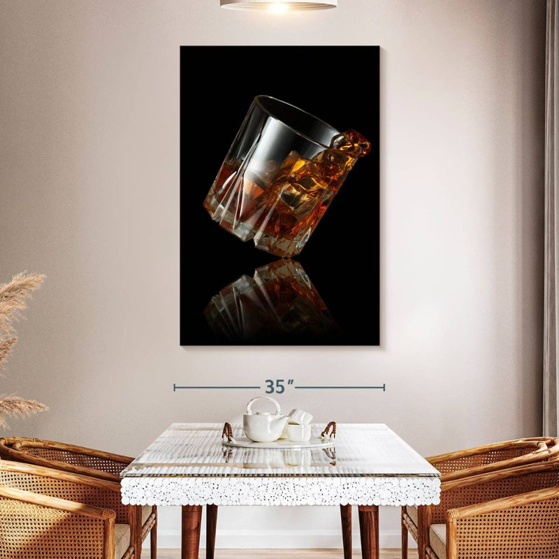 Whiskey Glass Reflection Canvas Print, 51" H x 34" W x 1.25" D