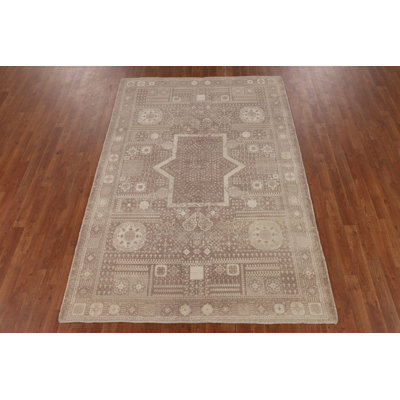 Geometric Wool Handmade Oriental Area Rug 5x8