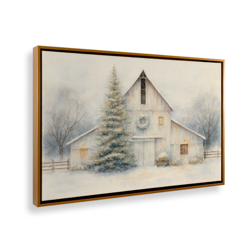 Impression sur toile Barnlight Noel, Or poli, H 8,75 po x l 12,75 po