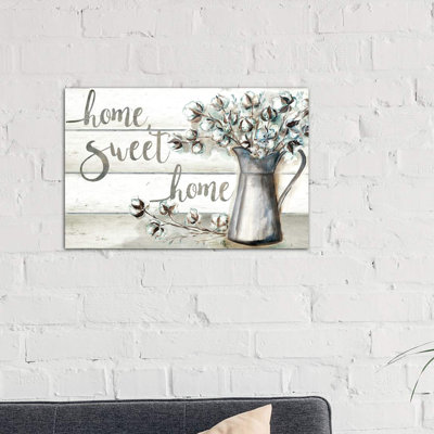 Farmhouse Cotton Home Sweet Home by Tre Sorelle Studios - Wrapped Canvas Painting