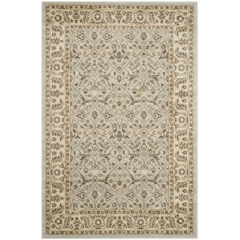 Tapis gris / ivoire Lavelle, Rectangle 5 pi 1 po x 7 pi 7 po