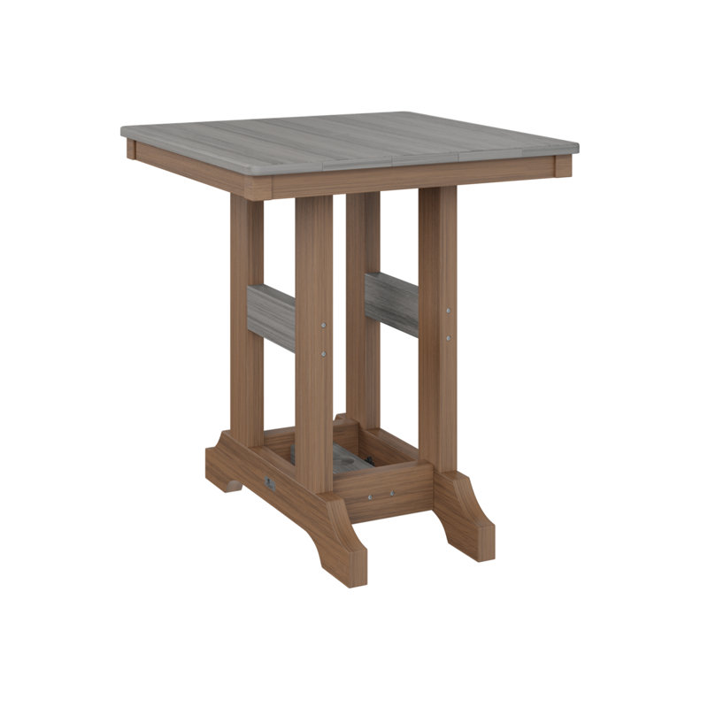 Garden Classic Outdoor Square Dining Table, Antique Mahogany, Driftwood Gray