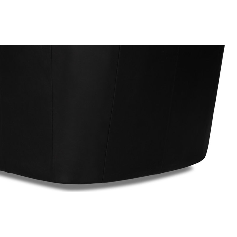 Scoth Swivel Armchair, Black Genuine Leather