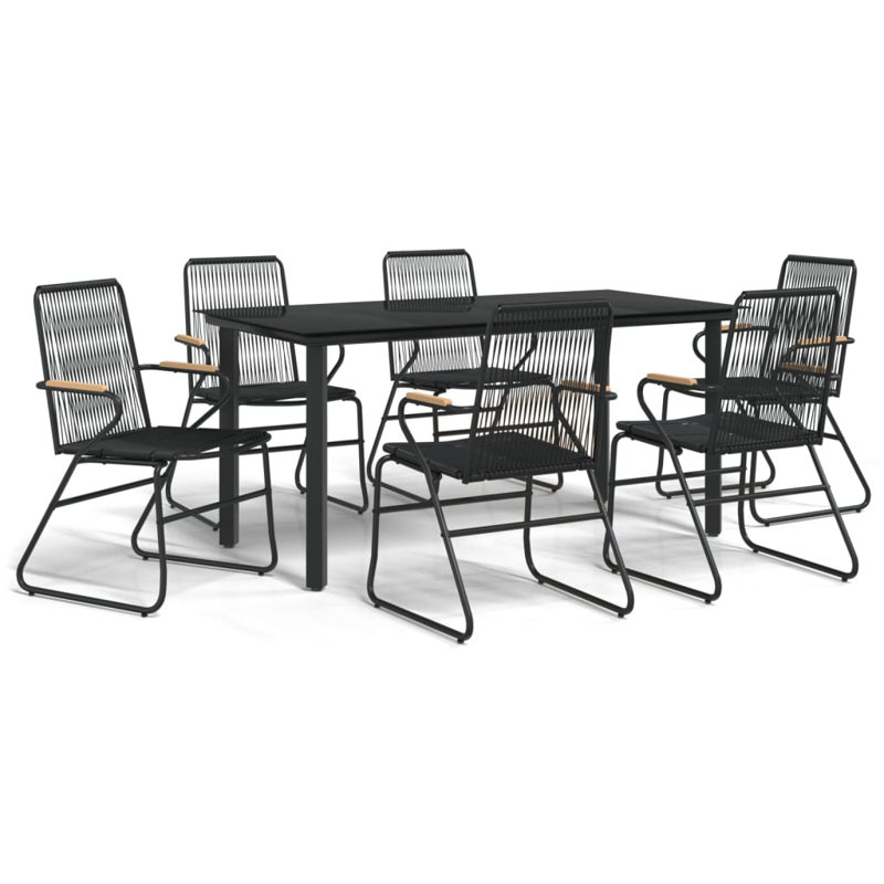 Basima 6 - Person Patio Dining Set with Rectangular Table, 74cm H x 160cm W x 80cm D