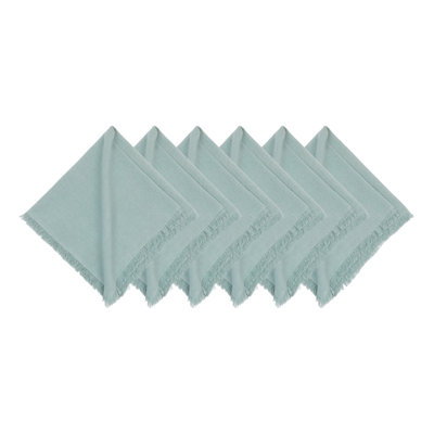 Fringed Sea Glass Napkin Set of 6
