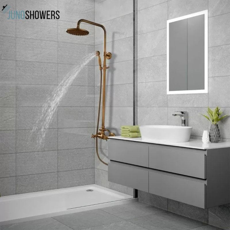 Système de douche thermostatique moderne avec protection anti-brûlure et style élégant