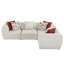 Canapé modulaire en chenille beige 4 pièces Franz