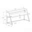 Bureau d'ordinateur, bureau personnel, ordinateur portable, tablettes de rangement, L 48 po, travail, stratifié aspect marbre blanc, métal noir, contemporain, moderne