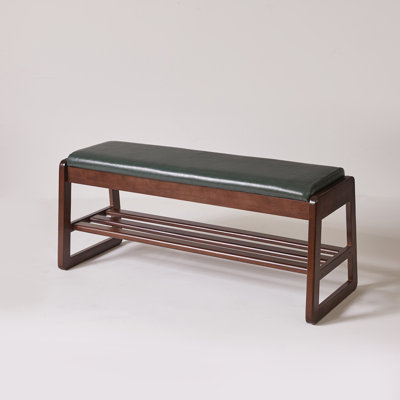 Crestwood 39.37" Lift Up Storage Wood Bench with Open Shoe Shelves for Entryway