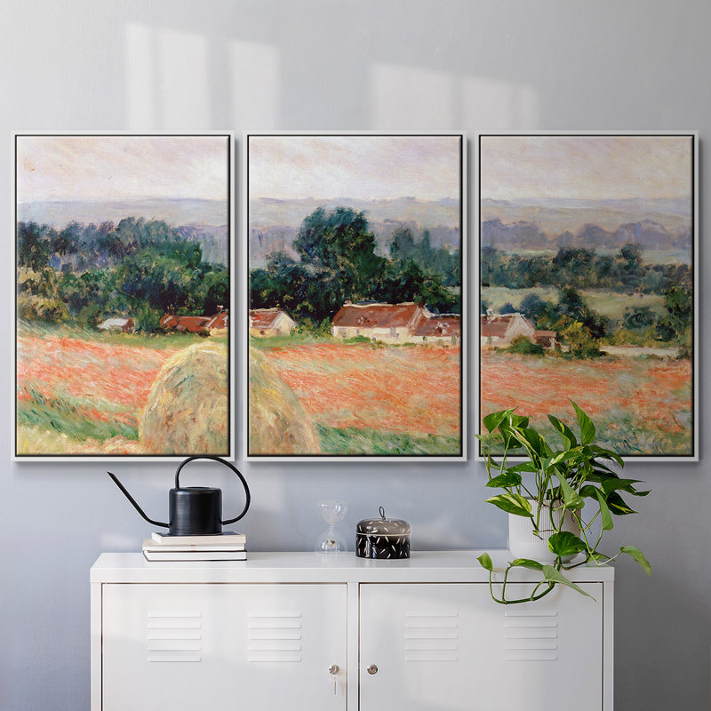 3 pièces Monet, H 24 po x l 48 po x P 2 po, Blanc