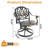 Outdoor Cast Aluminum Swivel Chair, 360° Swivel Function, with Random Color Cushion (Set of 2)