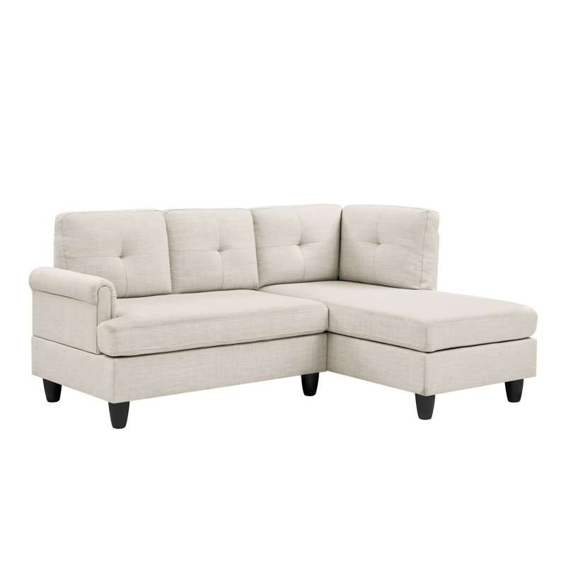 Canapé modulaire 2 pièces rembourré, Beige Polyester