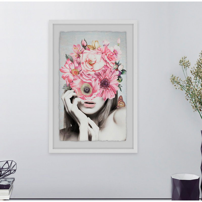 « rose floral beauté »-cadre photo, impression sur papier, H 36 po x l 24 po x P 1,5 po, Cadre blanc