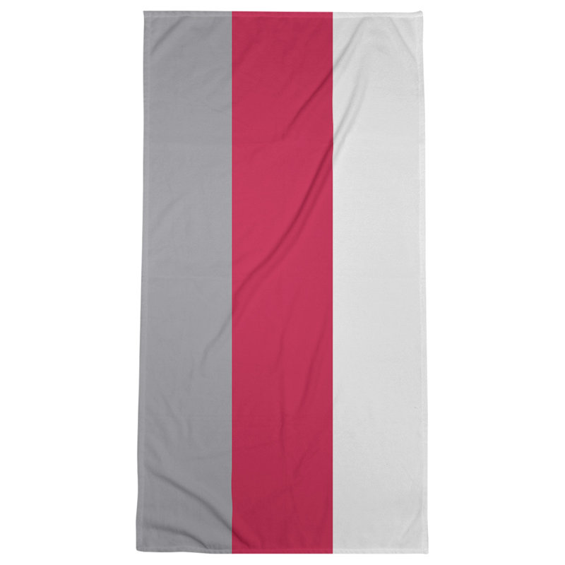 Cotton Blend Lightweight Bath Towel, Silver/Red/White