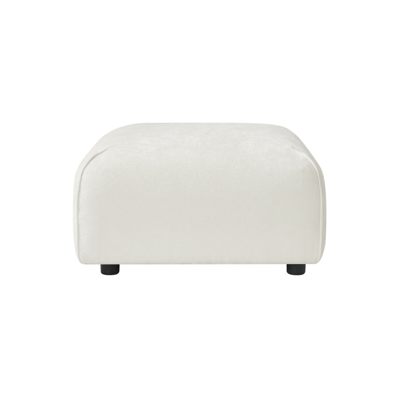 Repose-pieds rembourré en tissu minimaliste Sora, Beige
