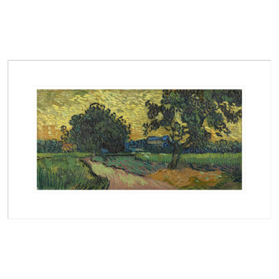 «Landscape at Twilight» par Vincent van Gogh, impression giclée encadrée