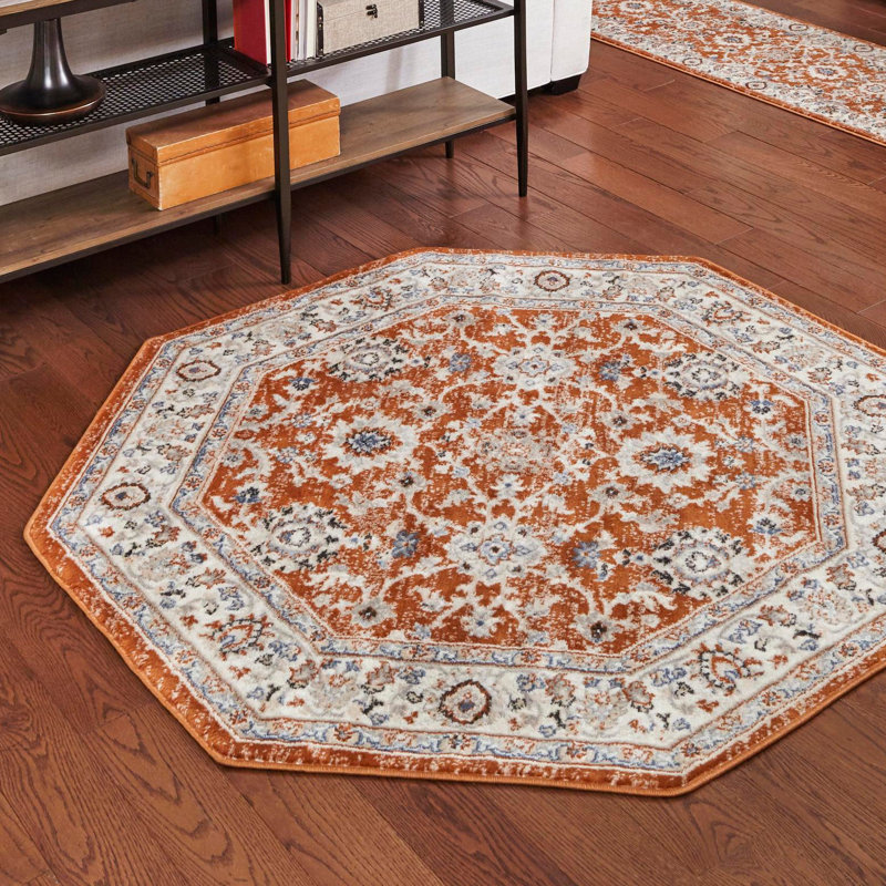 Floral 63cm X 63cm Area Rug, Octagon 238.8cm x 238.8cm