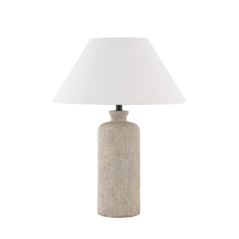 Lampe de table 20,5 "avec abat-jour en tissu Cynai, naturel