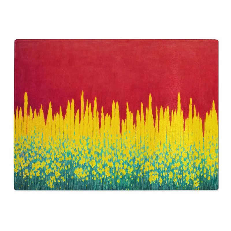 Distinguished Abstract Flowers  Glass Chopping Board